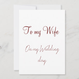 to my wife on my wedding day holiday card