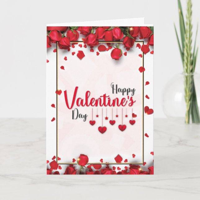 To My Wife On Valentine's Day  Holiday Card (Front)