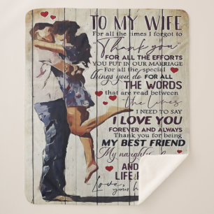 To My Wife Present   Love Quotes Present   Sherpa Blanket