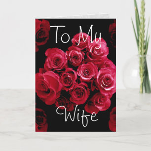 To My Wife  Red Roses Happy Anniversary Card
