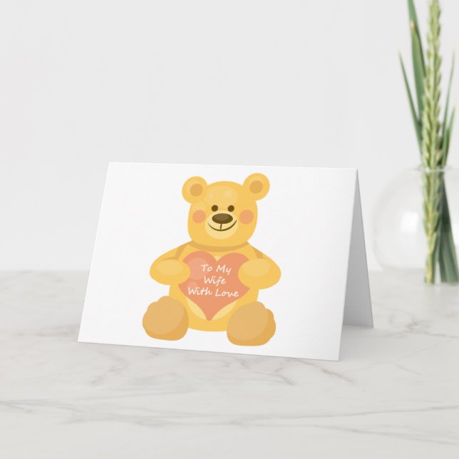 To My Wife with Love Bear Holiday Card (Front)