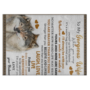 To My Wolf Wife Birthday Gift, Couple Wedding Gift Cutting Board