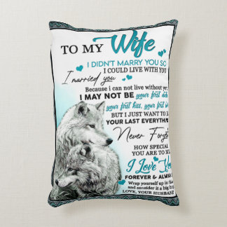 To My Wolf Wife Birthday Gift, Couple Wedding Gift Decorative Cushion
