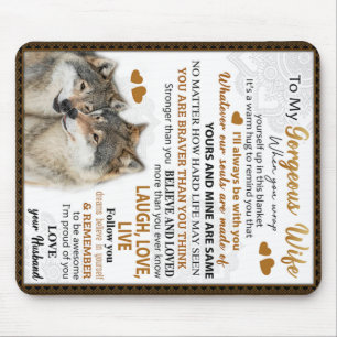 To My Wolf Wife Birthday Gift, Couple Wedding Gift Mouse Pad