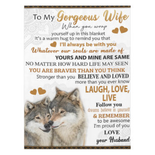 To My Wolf Wife Birthday Gift, Couple Wedding Gift Tablecloth