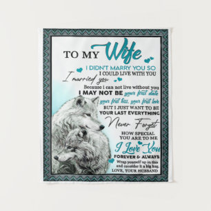 To My Wolf Wife Birthday Gift, Couple Wedding Gift Tapestry