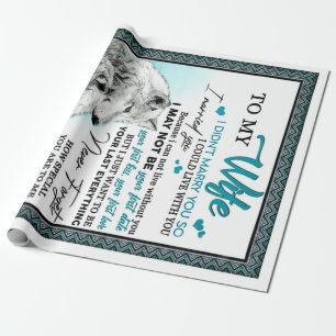 To My Wolf Wife Birthday Gift, Couple Wedding Gift Wrapping Paper