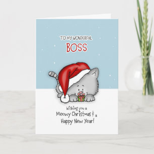 To my wonderful Boss - Cat Christmas card