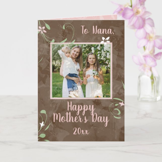 To Nana Spring Sprouts Grandma Mother's Day Photo Card (Orchid)