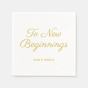 To New Beginnings Elegant Personalised  Napkin
