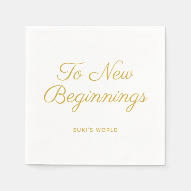 To New Beginnings Elegant Personalised  Napkin (Front)