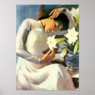 Tô Ngọc Vân - Girl with Lily Flower Poster