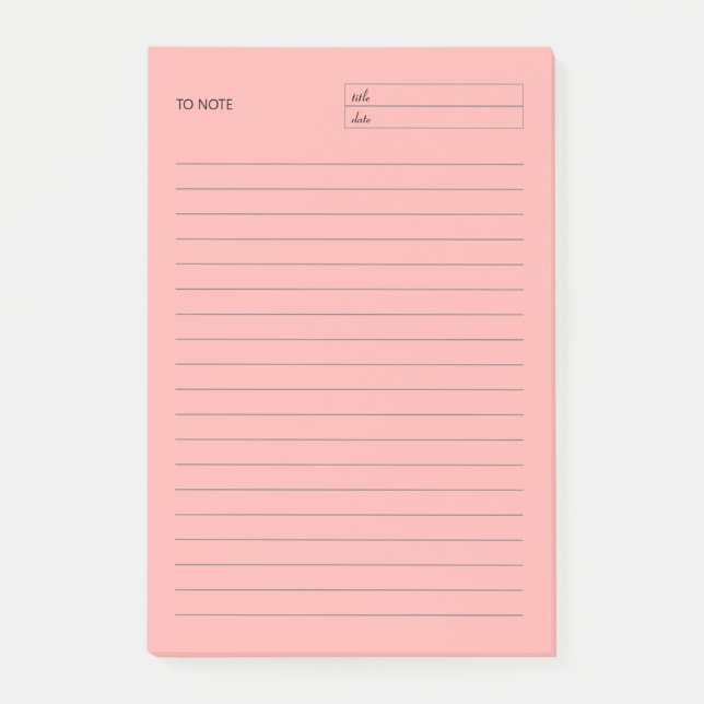 To Note Block Notepad - Post-It Notes (Front)