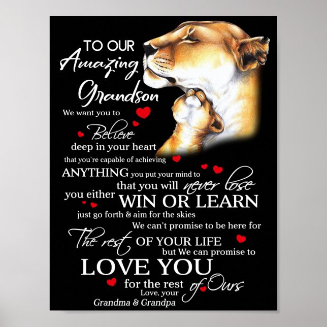 To Our Amazing Grandson Poster (Front)