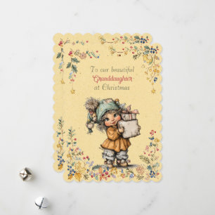 To Our Beautiful Granddaughter At Christmas Holiday Card