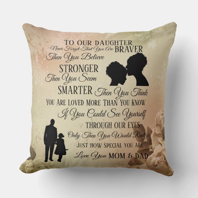 To Our Daughter From Mum & Dad Cushion (Front)