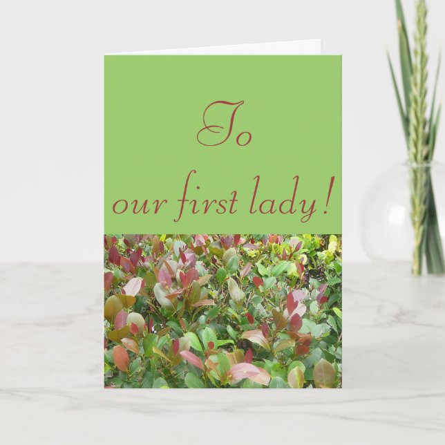 To our first lady thank you card (Front)