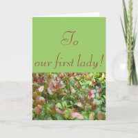 To our first lady