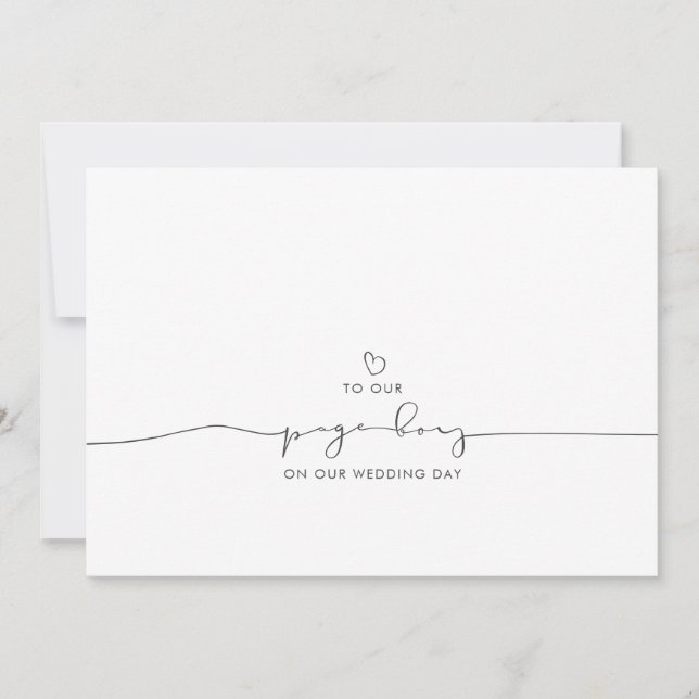 To Our Page Boy Wedding Morning Cute Message (Front)
