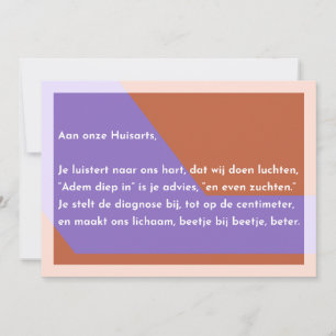 To our physician thank you card