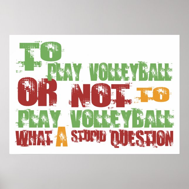 To Play Volleyball Poster (Front)