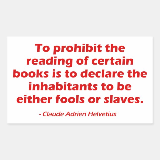 To Prohibit The Reading of Certain Books Rectangular Sticker (Front)