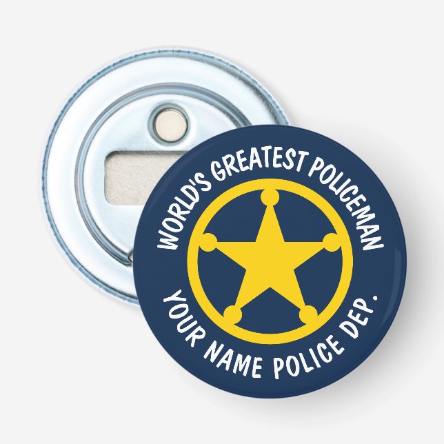 To protect and to serve police force magnetic bottle opener (Front)