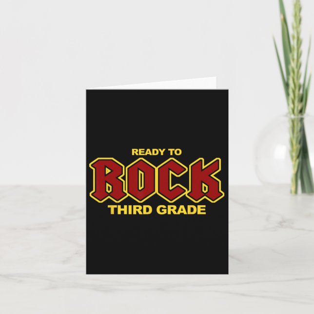 To Rock The Third Grade Fun Back To School  Card (Front)