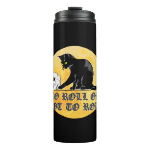 To Roll Or Not To Roll Shakespeare Cat With Skull Thermal Tumbler