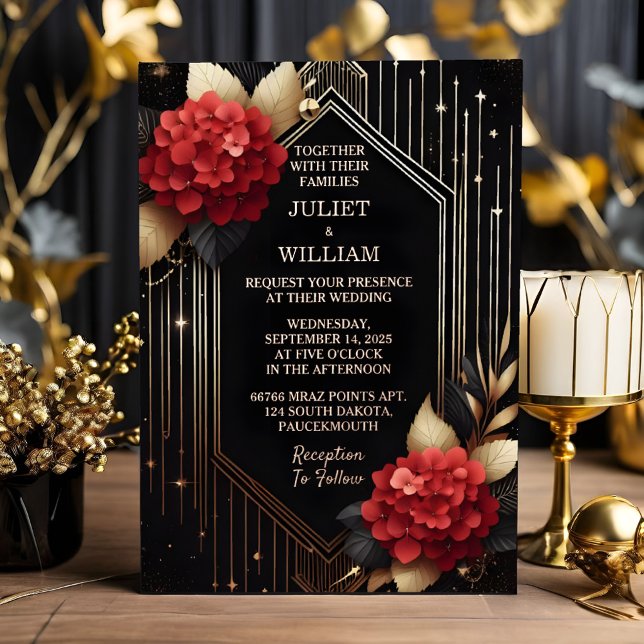 To Roses Garden Diamond Red Black And Gold Wedding (Creator Uploaded)