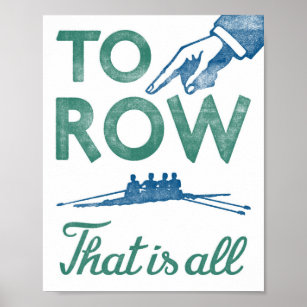 To Row Rowing Poster Sculling Vintage Art Print