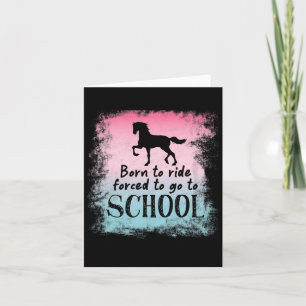 To School For Horseback Riding Horse  Card