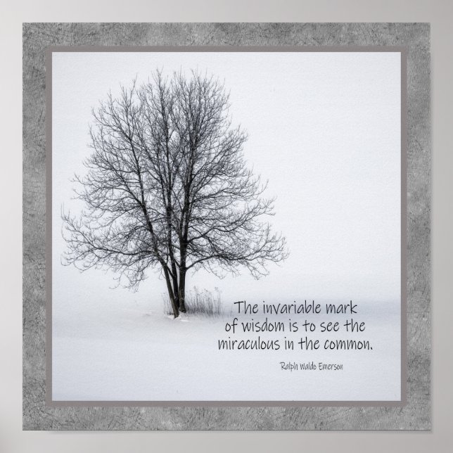 To See the Miraculous  -- Art Poster Emerson quote (Front)