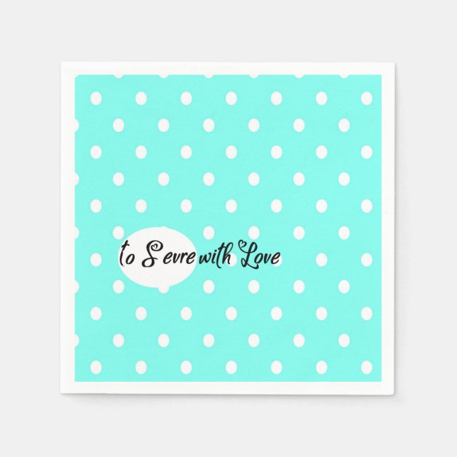 To Serve with Love Polka Dot Party Paper Napkin (Front)