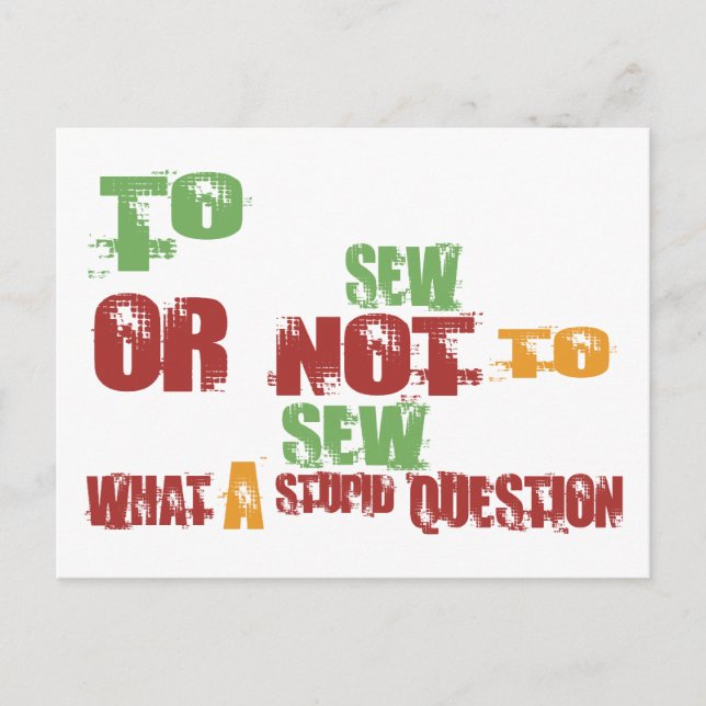 To Sew Postcard (Front)