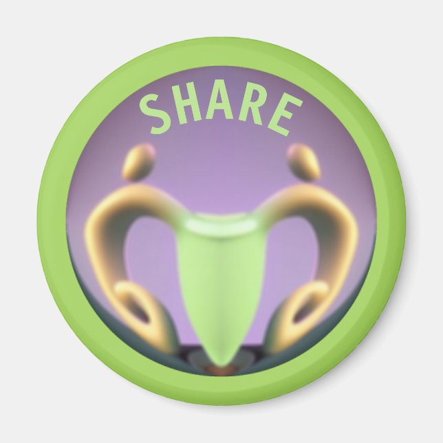 To Share Is To Care Round Magnet (Front)