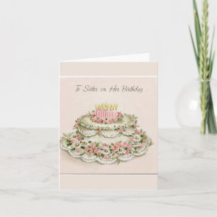 To Sister on Her Birthday Note Card