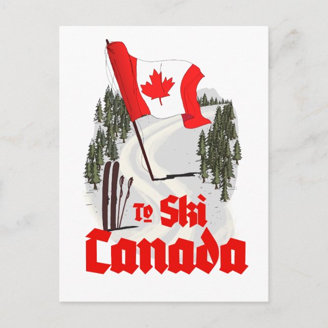To Ski Canada Postcard (Front)