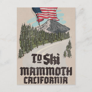 To Ski Mammoth California Invitation Postcard