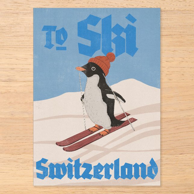 To Ski Switzerland Acrylic Invitations (Front)
