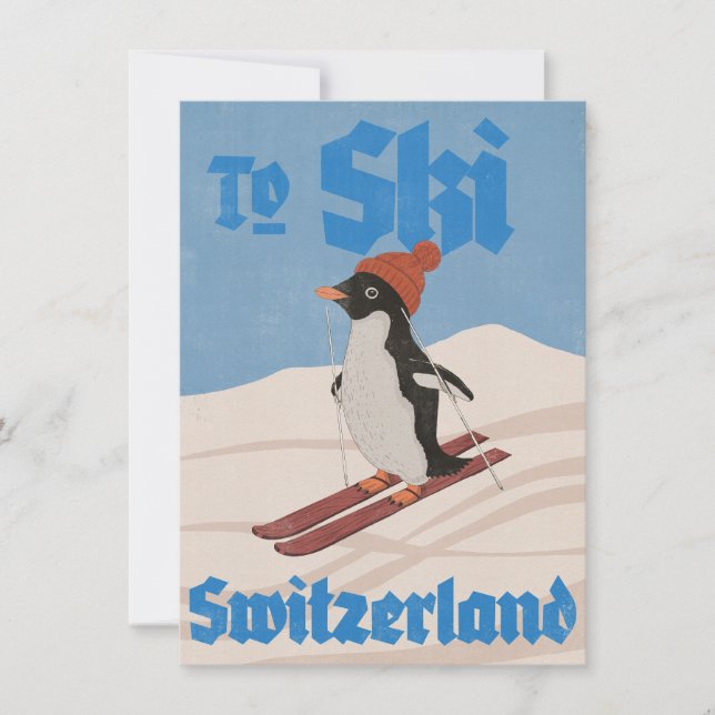 To Ski Switzerland Invitation (Front)