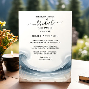 To Summer Ocean Sea Beach Blue Water Bridal Shower Invitation