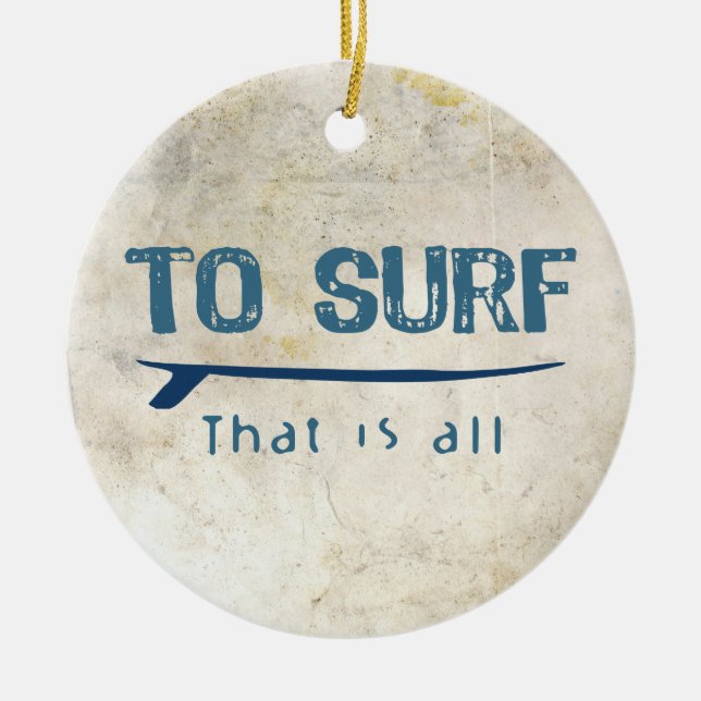 To Surf Ceramic Tree Decoration (Front)