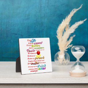 To Taste Life Plaque