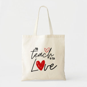 To teach is to love teacher personalised tote bag