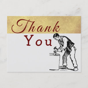 To thank for a carpenter  postcard