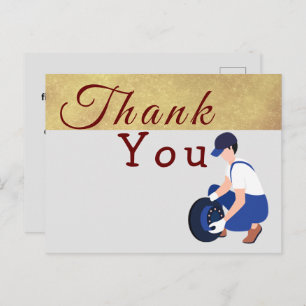 To thank for a mechanic postcard