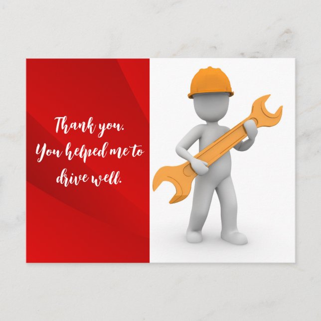 To thank for a mechanic postcard (Front)