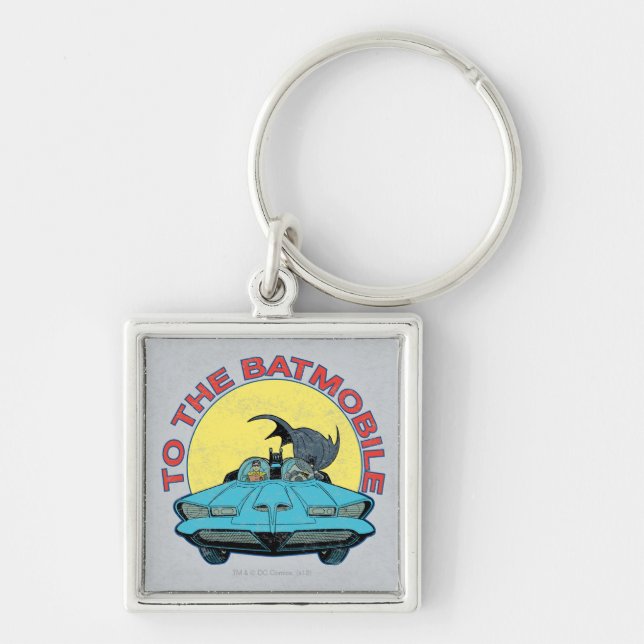 To The Batmobile - Distressed Icon Key Ring (Front)