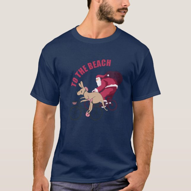 To the Beach - Australian Christmas T-Shirt (Front)